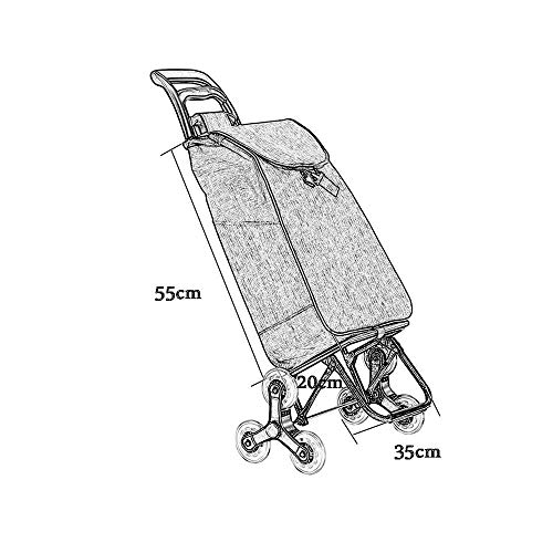 Faltbarer Einkaufstrolley für Treppenklettern, Einkaufstrolley mit 6 Rädern, Einkaufswagen, für wasserdicht/abnehmbare… – Bild 4