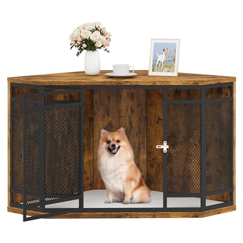 YITAHOME Corner Dog Crate Furniture, 43.7