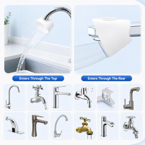 Image of Gjinxi 2PCS Bathtub Extender Silicone Faucet Extender for Kids Kitchen Sink Bathtub Spout Baby Bathroom Faucet Extenders for Kids Hand Washing Faucets Extenders Fit for Most Faucets