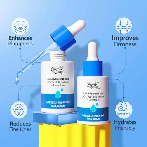 Image of Chemist At Play Hyaluronic Acid Face Serum | With 1.5% Hyaluronic Acid Complex, 3% Peptides & Ceramides | Intensely Hydrates | Restores Firm & Plump Skin | Strengthen Skin Barrier | 30ml