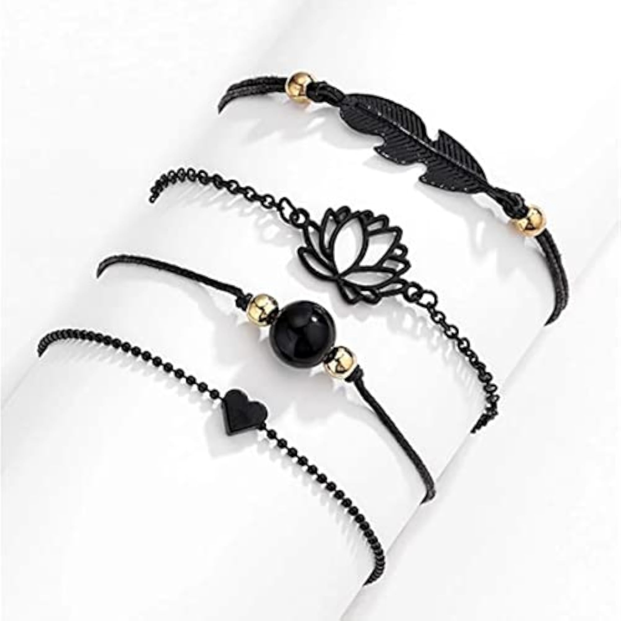 Contemporary Bracelet Set - Silver Toned (Set of 4)