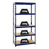 PROREGAL Schwerlastregal Tiger Blau 180x90x45cm für Gesamtlast 1365kg Kellerregal, Steckregal, Garagenregal, Lagerregal