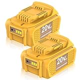 Zuliati Upgrade DCB206 20 Volt 6.0Ah Battery Compatible with Dewalt 20V Battery Lithium Max DCB203 DCB204 DCB207 DCB201 DCB200 DCD/DCF/DCG/DCS Series Cordless Power Tools - 2 Pack