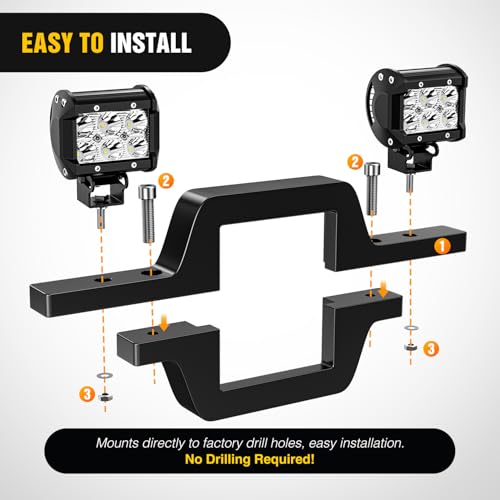Image of Nilight 2.5 inch Towing Hitch Receiver Mount Bracket for Truck Trailer RV SUV Pick Up fit Dual LED Work Light Reverse Rear Back Up Off Road Lights(Towing Hitch Receiver Mount Bracket) Without Light