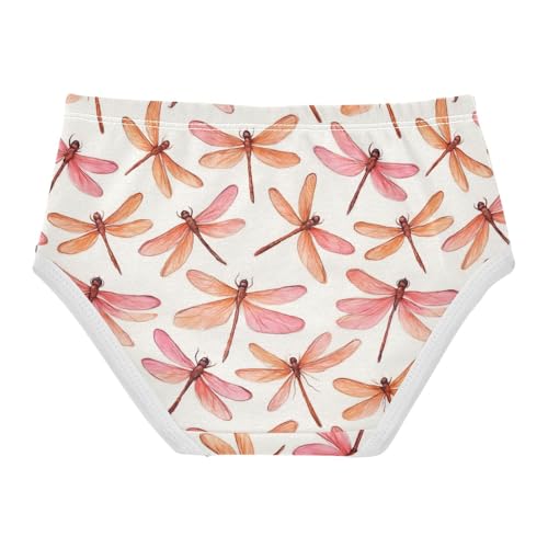 Joisal Bright Toddler Girls Underwear 2t Cotton Cute Panties Girl Pink Orange Dragonflies Beige Briefs Kids Undies2