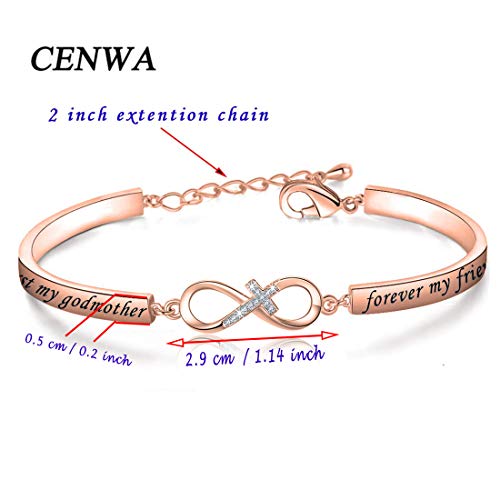 CENWA Christian Jewelry First My Godmother Forever My Friends Bracelet Religious Gift Godmother Gift from Goddaughter Godchild Godson2