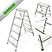 Produktbild KADAX Haushaltsleiter, Trittleiter in 5 Versionen, Klapptritt mit Tragfähigkeit bis 125kg, Klappbare Beidseitige Mehrzweckleiter, Aluleiter mit rutschfesten Füßen (6 Stufen)
