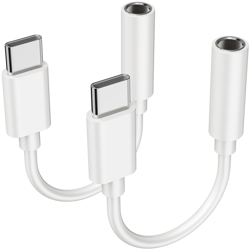 YGKSAA 2PCS Type USB C to 3.5mm Female Headphone Jack Adapter, USB Type C to Aux Audio Dongle Cable Cord, Compatible with Samsung S20/S20+/S20 Ultra,