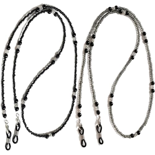 EJOQSON Beaded Glasses Chain for Women Black Eyeglass Strap