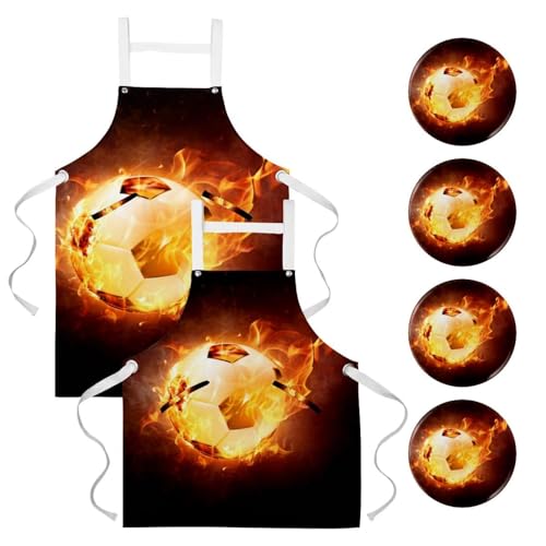 Tablier de serveuse anti-taches lot de 2 avec 4 broches pour la pâtisserie