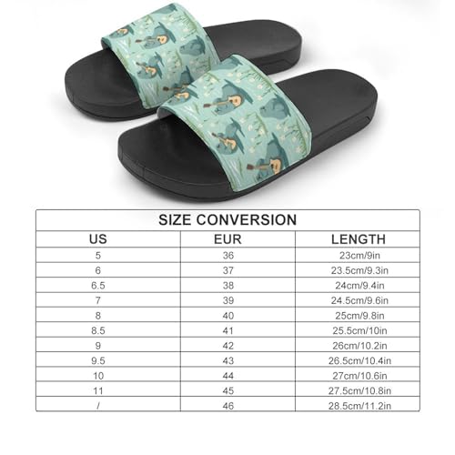 Manatee Play Guitar Women's House Sandals Non Slide Bathroom Beach Slippers for Men2