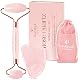 Rosenquarz Gesichtsroller und Gua Sha Set von Plantifique