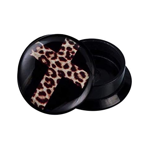 CHICNET Acrylic Cross Leopard Design Earrings Cover