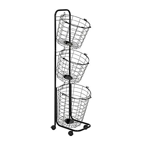 Farios 3 Tier Rolling Laundry Hamper, Black by Generic - Used condition - US$52.64