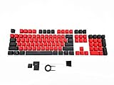 87/104 Key Doubleshot Red-Black PBT Backlit Keycap Caps for Cherry MX Gaming Mechanical Keyboard (87...