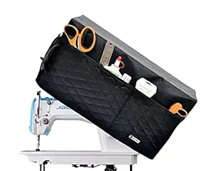 AHM Industrial Sewing Machine dust Cover, Compatible with Most Standard High Speed Industrial Jack, Juki, Singer, USHA Machines (Black)