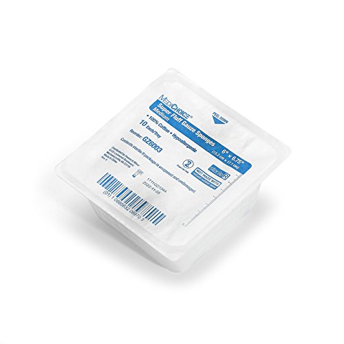 MediChoice Super Fluff Gauze Sponge, Sterile, Hypoallergenic, 6x6.75 Inch, White, 1314GZ6003 (Case of 48) miniatura 1
