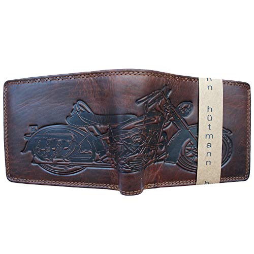 Preisvergleich Produktbild RFID Hütmann Geldbörse Herren Geldbeutel Top Leder Qualität Querformat Motocycle