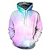 Produktbild Jonyn 3D Hoodie Herren Sweatshirt mit Kapuze Freizeit Langarm Pullover Unisex Tops HD Druck Große Tasche Sternenhimmel