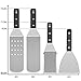 HaSteeL Griddle Accessories, 6-Piece Metal Spatula Set Stainless Steel with Riveted Handle for BBQ Flat Top Grill, Pancake Flipper/Griddle Scraper/Hamburger Turner - Dishwasher Safe