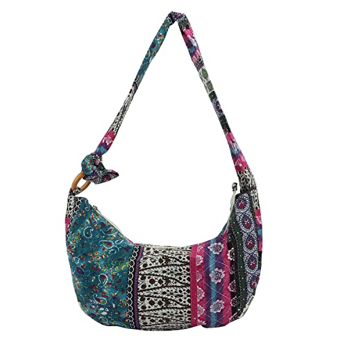 SUKUTU Sling Crossbody Bag para mujer Hippie Hobo Shoulder Bag Bolso grande con correa ajustable,Violeta Cover