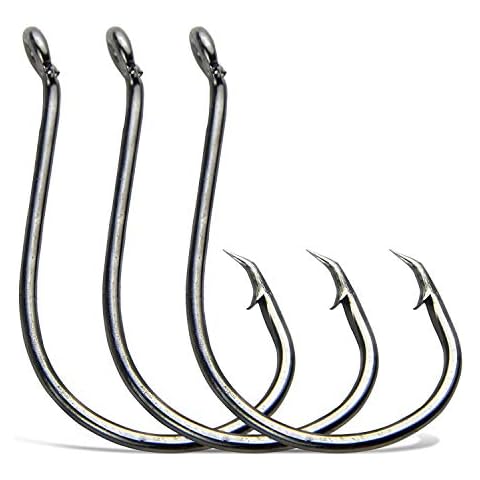 Circle Hooks Fishing Hooks Tackle - 120pcs 2X Strong Saltwater Fishing Hooks Octopus Circle Hooks Customized Offset Sport Circle Hook for Catfish Bass Size 1 Cover