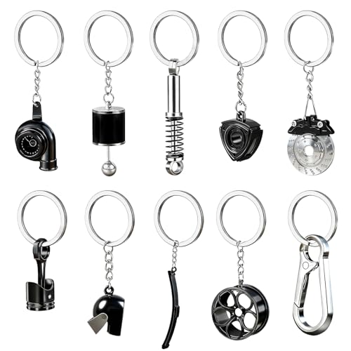 Siouensen 10 Pcs Keychain for Men,Made of metal Materials.Cool Keychain.The First Choice for Car...