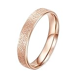 PAURO Unisex Stainless Steel Matte Finished Stackable Ring Engagement Promise Wedding Band