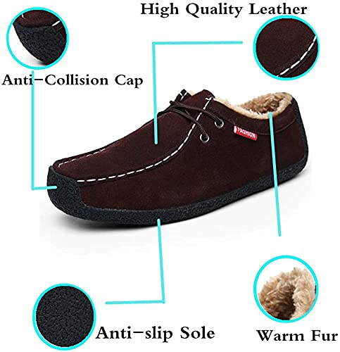 Men Slip On Moccasin Slippers Loafers Suede Indoor Outdoor Boat Shoes Casual Fuzzy Comfy Wool-blend Memory Foam4
