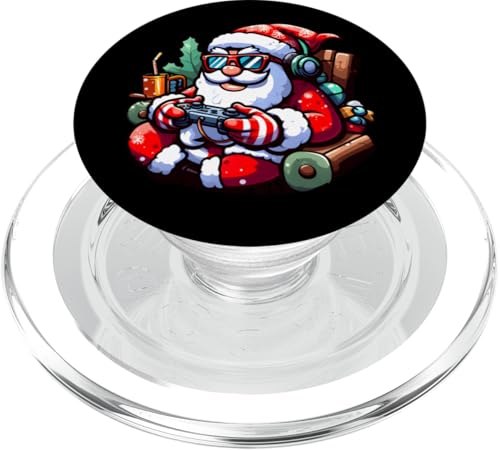 Natale Gaming Controller Videogiochi Gamer Santa PopSockets PopGrip per MagSafe