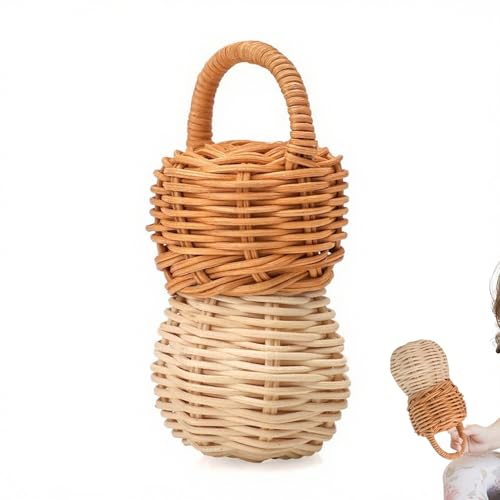 YAOPIU Sonajero Para Bebé | Sonajero Seguro De Ratán Tejido Con Campana,Juego Sensorial Desarrollo Seguro Natural Para Bebés - Juguetes Para Casa Cuna Pascua Navidad