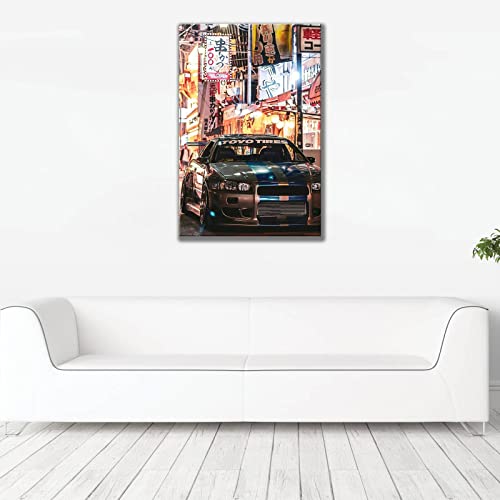 Xuemei Car Posters Jdm Styles Gtr R34 Poster Canvas Art Prints Picture Paintings Modern Styles For Home Office Living Room Bedroom Bathroom Wall Decor Gift Framed 12X18Inch(30X45Cm) (Narf_38635) #TOP2