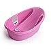 OKBABY Bañera Onda Baby - Base Antideslizante, con Termómetro Digital de Cristal Líquido Incorporado - Soporte Trasero en Ángulo - Se Adapta al Inerior de la Bañera o la Ducha - Fucsia