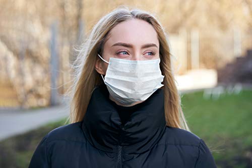 HERO LIFE 3 Ply Safety Disposable Face Masks Made in USA - Box of 50 - Fog Resistant, Breathable, Non-Woven Mouth Cover for Personal, Suitable for Home, Office, Outdoor
