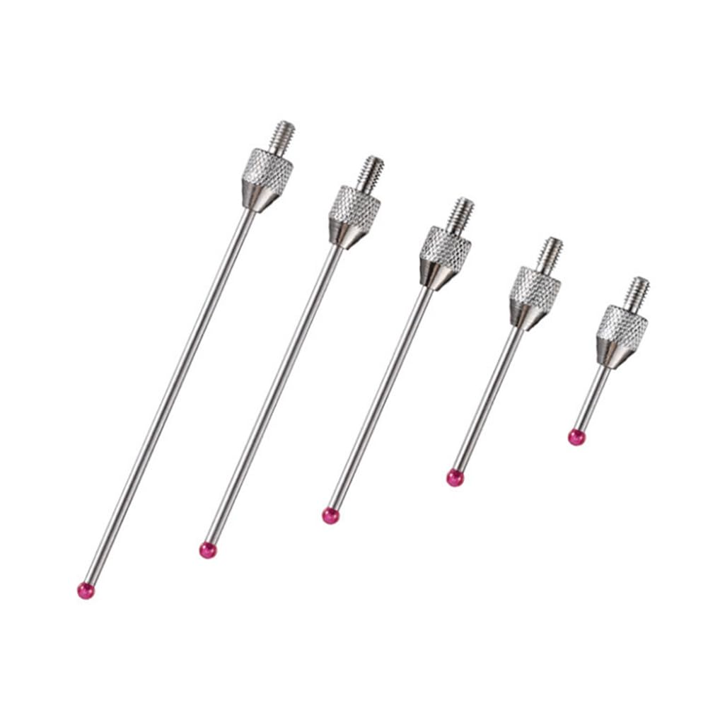 Frewurwer M2.5 Cnc Probe 5Pcs Measuring Head 3Mm Stylus Ball Porcelain Shaft 10-50Mm Range Touch Probe Tools