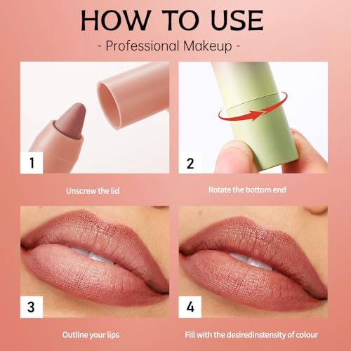 Image of Dusty Rose Matte Lip Liner Pencil - Smooth & Moisturizing Lip Pencil for Precise Contour, Rich Color Payoff, Lightweight Everyday Lip Makeup, Twist-Up Design,01#