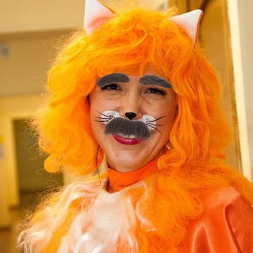 HaiFafafaing 2 Sets Falscher Schnurrbart und Augenbrauen Realistische Bartaufkleber Opa-Kostüm-Zubehör Party Bart Falscher Kostüm Whisker für Halloween Karneval Geburtstag und Party