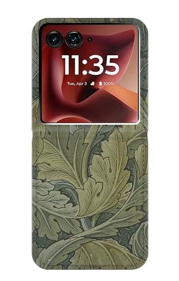 Housse Cuir Motorola Razr 50 Ultra : Étui Flip Portefeuille William Morris Acanthus Leaves