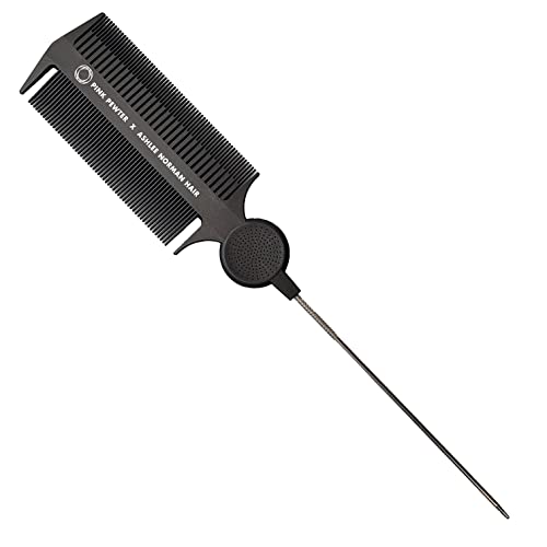 Peine Carbono Triple Amenaza Rat Tail 28 cm Negro miniatura 1