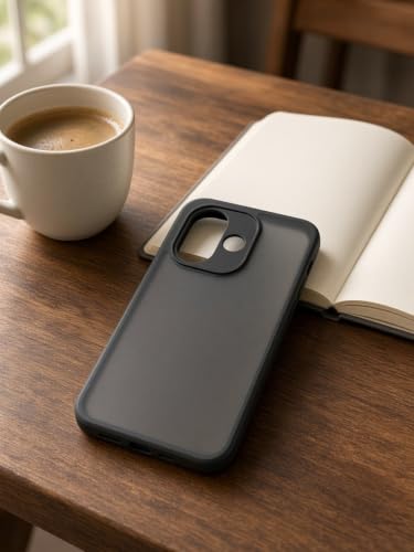Image of Matte PC TPU Back Cover Case for Redmi Note 17 5G, Air Bag Corner Protection, Anti-Fingerprint, Never Turns Yellow, Micro Arc Edge, Camera Lens Guard, Black