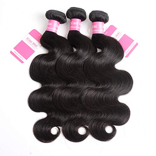 10A Grade Brazilian Virgin Hair 3 Bundles Body Wave Weft 14 16 18 inch Unprocessed Virgin Brazilian Body Wavy Human Hair Weave Brazilian Body Wave Human Hair Extensions Natural Color