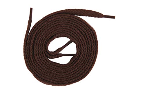 Die Schuhanzieher 1 Paar Flachsenkel flache Schnürsenkel Schuhband aus Baumwolle 7mm z2219(180 cm,mittelbraun) Cover