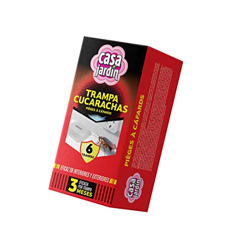 CASA JARDÍN | Trampa para Cucarachas | Pack de 6 Trampas | 3 Meses de Duración por Trampa | Gel de Cebo Profesional para Interiores y Exteriores