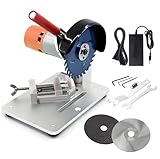 WQV Mini Miter Saw, 775 Motor Cut Off Mini Chop Saw, 4 inch Circular Saw with Angle Adjustable Vise & 3 Blades for Craftsman DIY Crafts Hobby PVC Metal Wood Cutting, Adjustable Speed