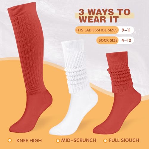 Image of Buauty Slouch Socks for Women, Soft Extra Long Chunky Scrunch Knee High Sock Winter Knit Slouchy Socks Leg Warmmers