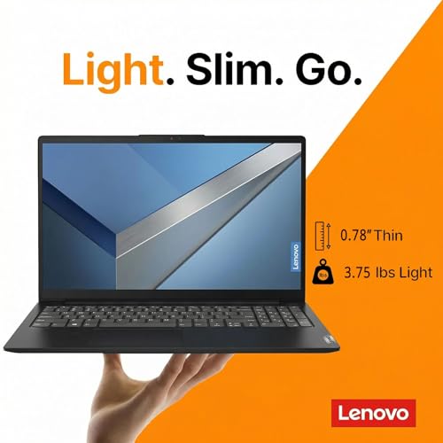 Image of Lenovo V15 Business Laptop 15.6 inch FHD Display, Intel Quad-Core N5100, 4GB RAM, 128GB SSD, WiFi, HDMI, RJ45 Ethernet, Webcam Privacy Shutter, Windows 11 Pro, Portable Work & School Computer