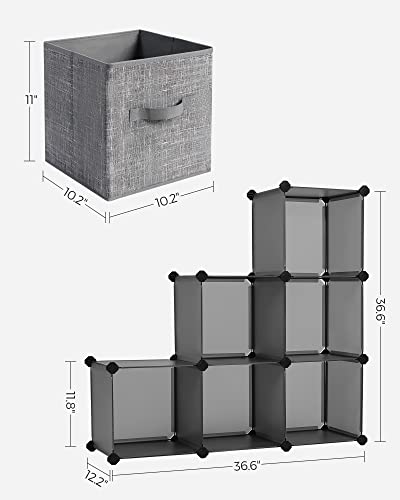 Songmics Cube Storage Organizer And Fabric Storage Bins Bundle, Closet Organization And Storage, Foldable Cube Baskets And Shelving, Gray Ulpc06G And Urob26Lg #TOP6