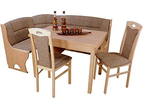 Eckbank Dunja 124x124 Cm - In Buche Natur & Mocca, Platzsparend Für Küche Oder Esszimmer