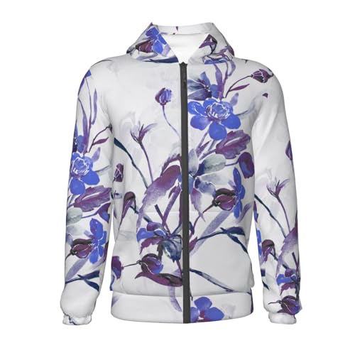 Spring Wildflowers Kids Pullover Hoodies Boys Zip Up Sweatshirts Girls Athletic Clothes with Pocket2