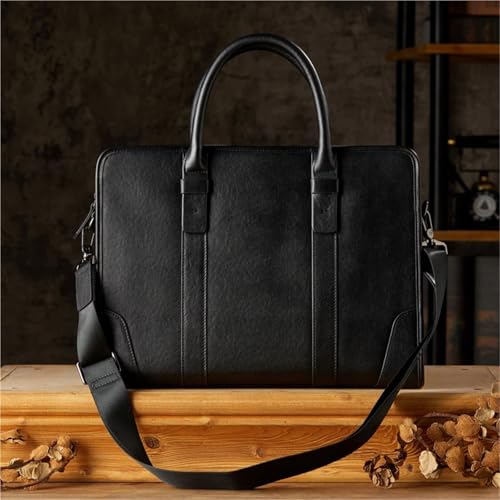 Briefcases Handmade Genuine Leather Briefcase Men Leather Shoulder Bag Office Laptop Cross Body Bag4
